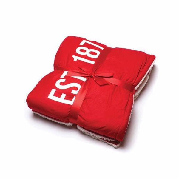 Manchester United FC Core Stripe Sherpa Fleece Blanket, Bedroom, Sports, Gift