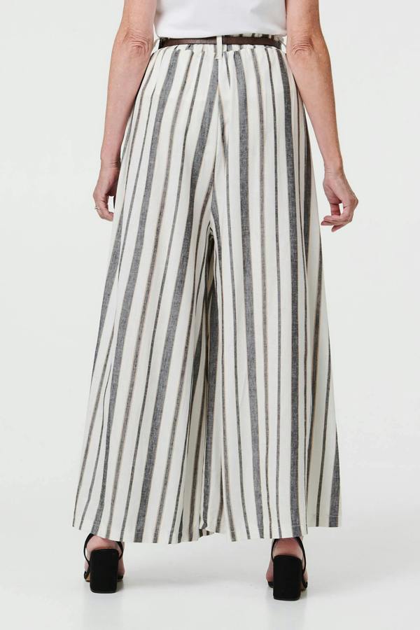 Black | Belted High Waist Wide Trousers