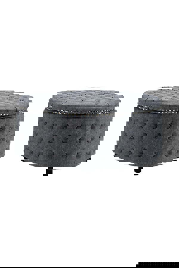 Living and Home Tufted Round Cocktail Footstool