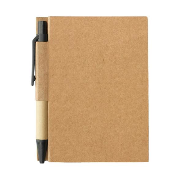 MidOcean Cartopad Recycled Notebook & Pen - Black - 