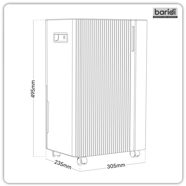 Dellonda Baridi Dehumidifier with Digital Display & 24hr Timer 12L White - DH147