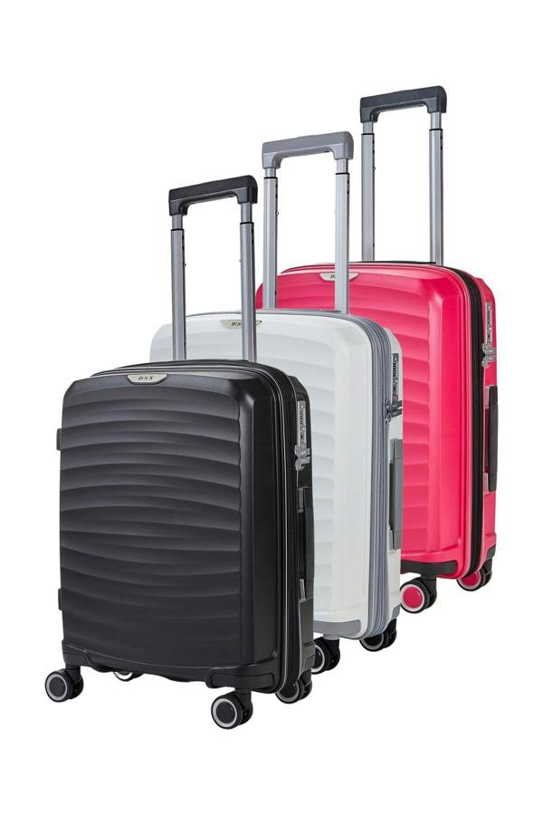 Rock Luggage Hard Shell Classic Suitcase 8 Wheel Cabin Luggage Trolley Travel Bag