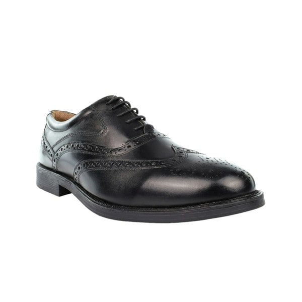 Grafters Mens Leather Lace Up Brogues - Black