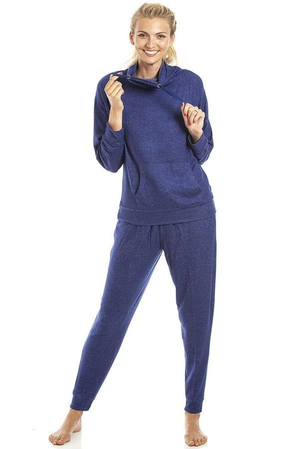 Lush Long Sleeve Lightweight Cowl Neck Knitted Hacci Pyjama Set