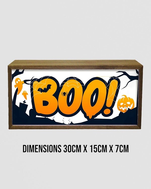 Halloween LED Light Box - Boo Sign for Spooky Home Décor