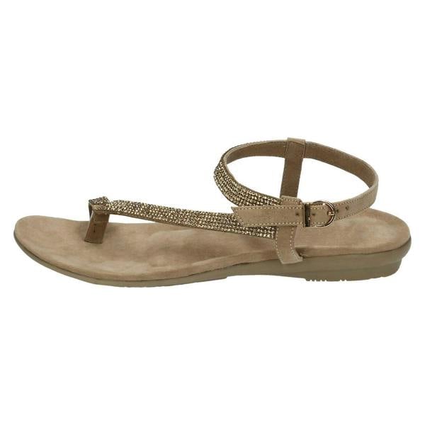 Leather Collection Ladies Leather Collection Y Strap Toe Loop Sandals