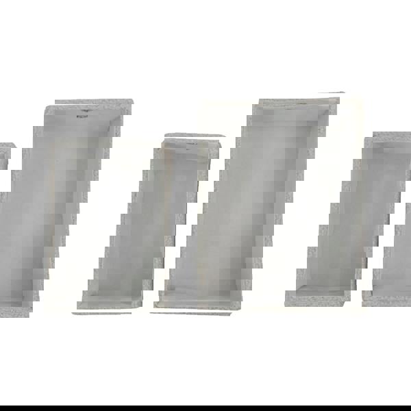 JVL Shiro Boucle Rectangular Lidded Fabric Storage Baskets for Home Organisation, Set of 2, White