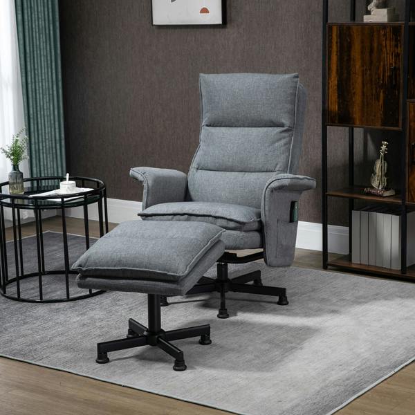 Massage Recliner Chair with Ottoman Set