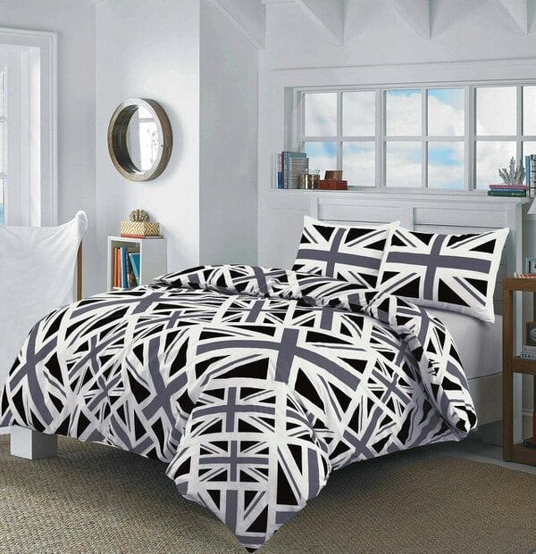 Night Zone Union Jack Printed Duvet Cover Set – Polycotton Easy Care Bedding with Pillowcases