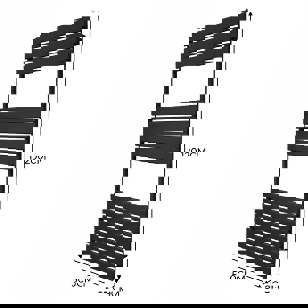 Monstershop Flat Panel Towel Radiator – 1200mm x 500mm – Black