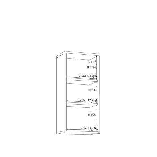 Furniture To Go Ice Cave Hanging Storage Cupboard with 1 Door & Silver Handle in White with White Gloss Door