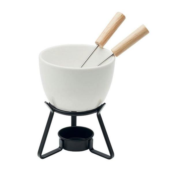 MidOcean Kase Ceramic 240ml Fondue Set (Pack of 2) - White
