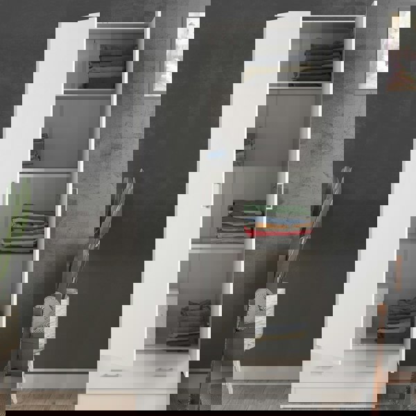 Furniture To Go Space Wardrobe with 2 Doors + 1 Drawer in White 1750