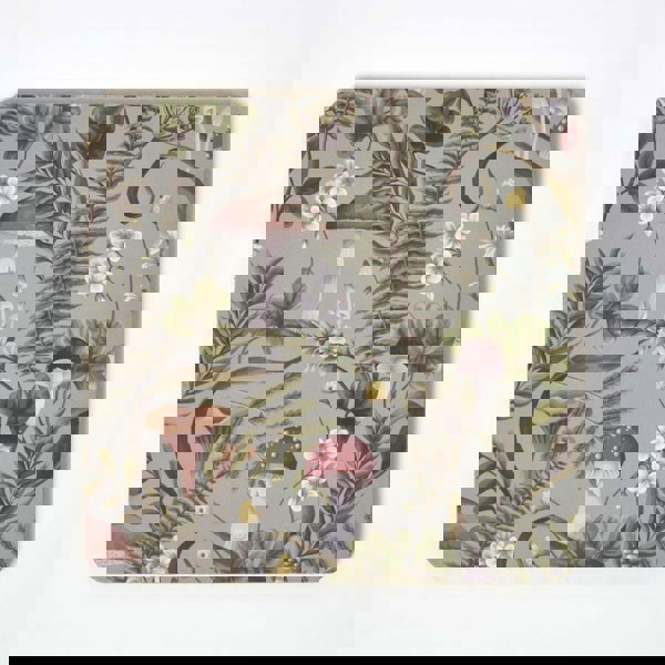 HOMESCAPES Cork Coasters with Mushroom Design, Set of 6