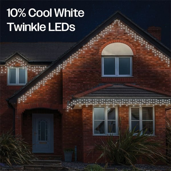 Eagle Connect Icicle Lights 60/40/20 Drop Black 5m/120 LED Cool White10%