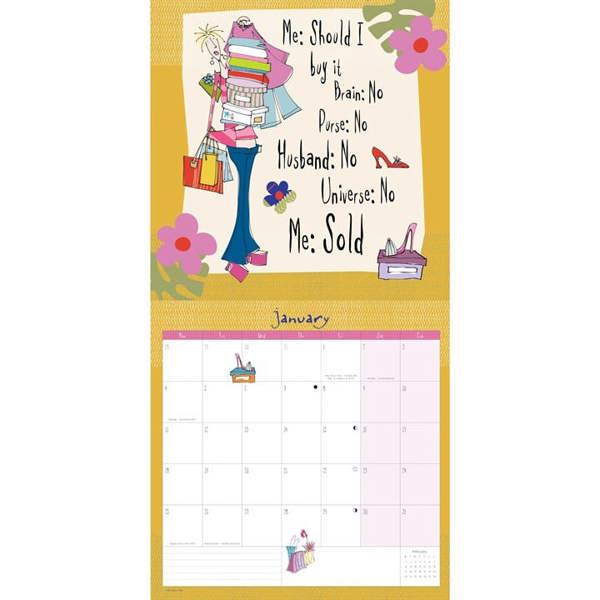 Born to Shop Calendar 2027, Wall Calendars, Month To View, Humour, Gift