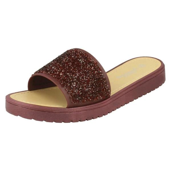 Savannah Ladies Savannah Open Toe Glitter Front Sandals