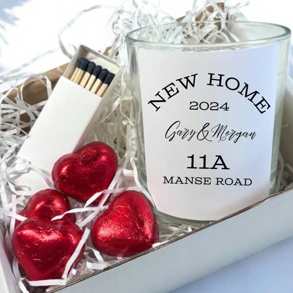 Aye Do Gifts Personalised New Home Candle Gift Set | Keepsake for Couples, Friends