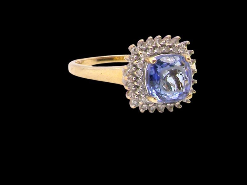 Vintage Tom A Tanzanite and Diamond Cluster Ring