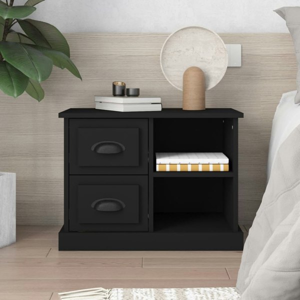 Berkfield Bedside Cabinet Black 60x35.5x45 cm