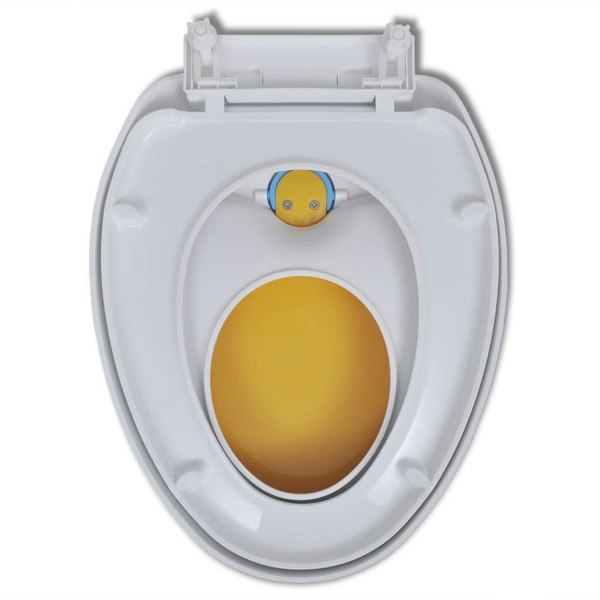 Berkfield White & Yellow Soft-close Toilet Seat Adults/Children