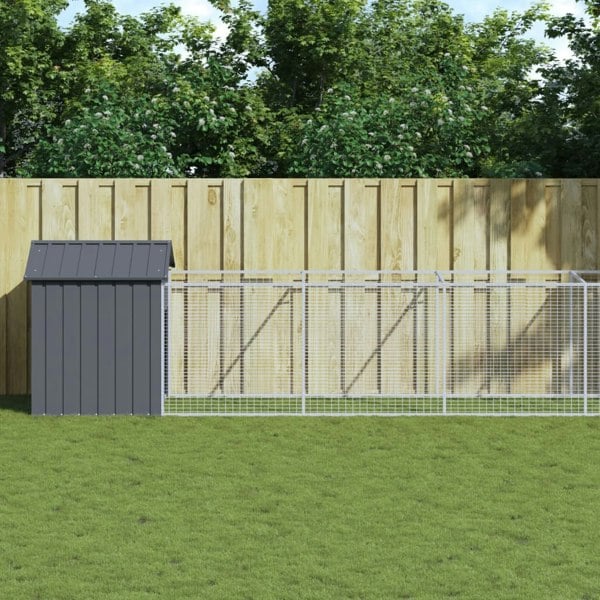 Berkfield Dog House with Roof Anthracite 117x1017x123 cm Galvanised Steel