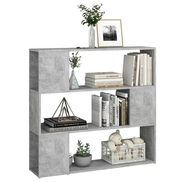 Berkfield Book Cabinet Room Divider Concrete Grey 100x24x94 cm