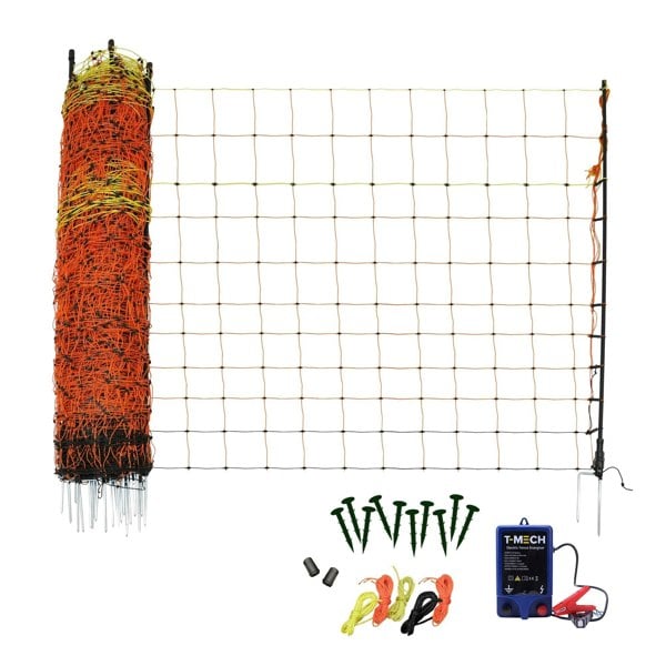 T-mech Electric Fence Energiser & Poultry Netting - 50m