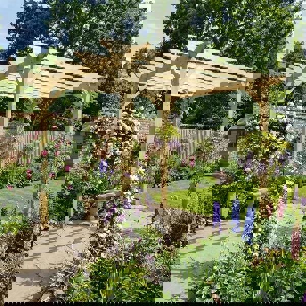 Arbor Garden Solutions Sculpted Wooden Garden Pergola Kit