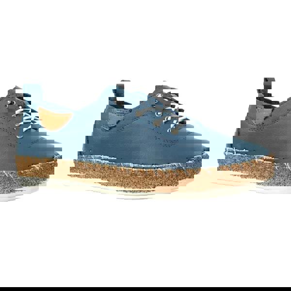 Lunar Womens/Ladies Evie Leather Plimsolls - Mid Blue