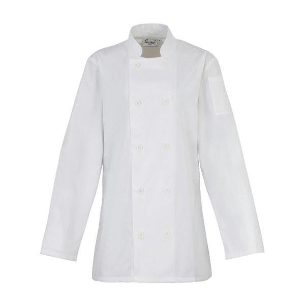 Premier Womens/Ladies Long-Sleeved Chef Jacket - White