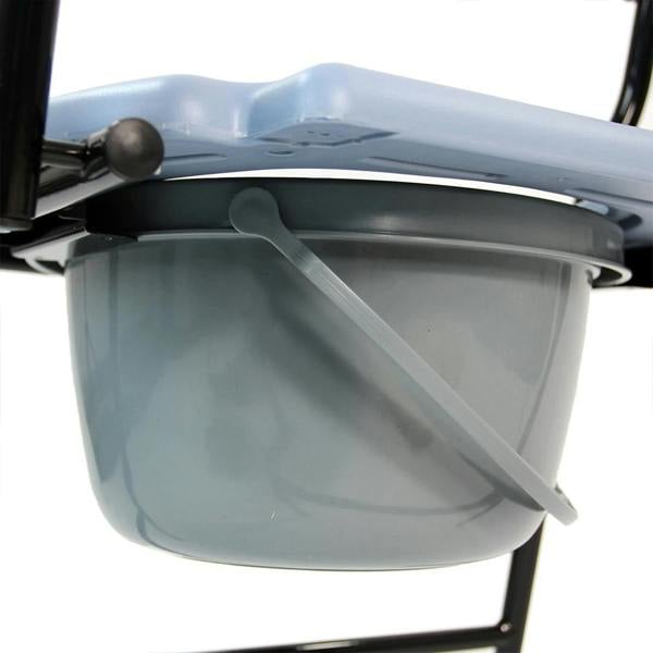 Havendro Blue Foldable Steel Commode Chair Portable Toilet with Safety Lock - 9L Bucket