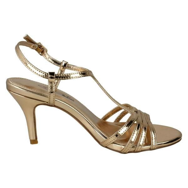Spot On Ladies Spot On Metallic Strappy Sandals