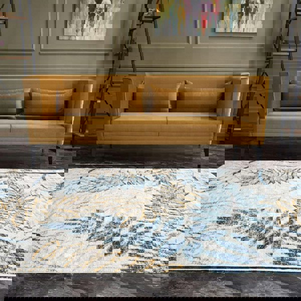 Living Room Rug Floral Design in Multicolour