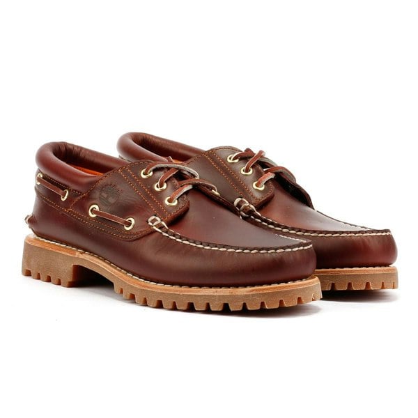 Timberland Authentic 3 Eye Classic Lug Leather Men's Boat Shoes - Burgandy