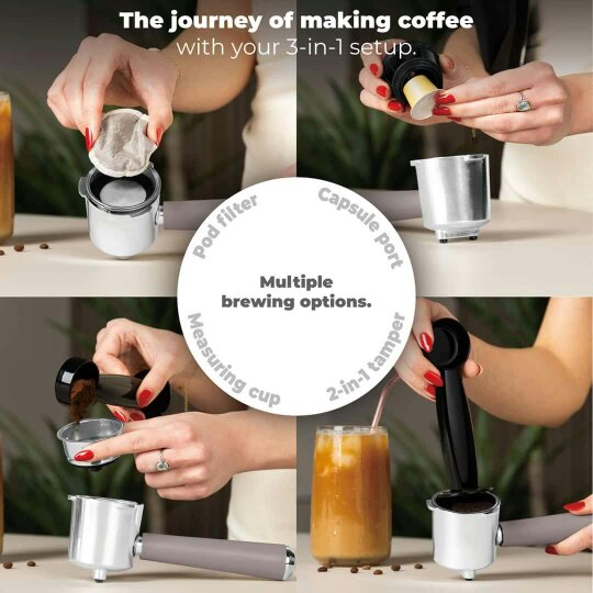 Berlinger Haus Espresso Coffee Maker, 3 in 1  BH9856