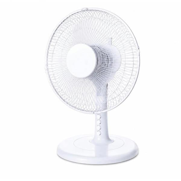 Dyzi 12 Inch 35W Table Fan 3 Speed Oscillating Adjustable Tilt White
