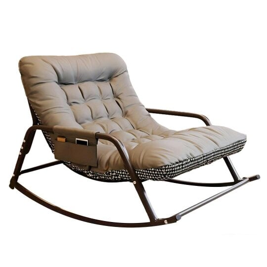 Havendro Modern Rocking Lounge Chair Two-Seater Nordic Reversible Cushion Soft Fabric