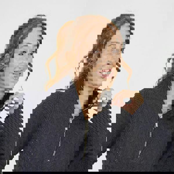 Brave Soul Charcoal Half Zip Cable Knit Jumper - Charcoal Image 4