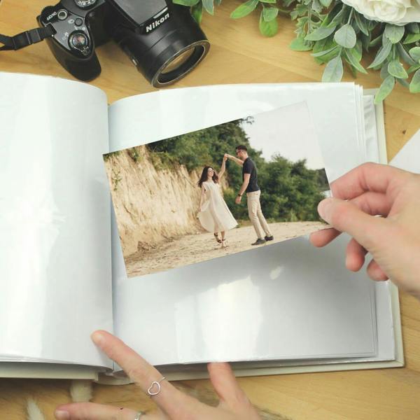Personalised Gold Heart Couples Square Photo Album - product in use