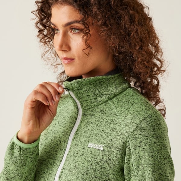 Regatta Women's Newhill Marl Full Zip Fleece Jacket - Quiet Green / Seal Grey