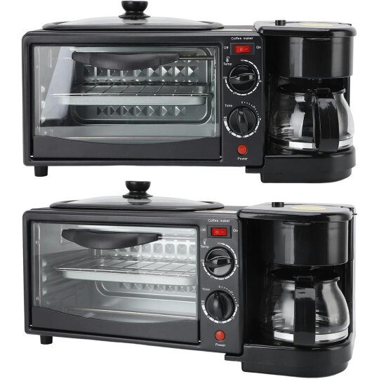 Havendro 3-In-1 Breakfast Machine, Portable Breakfast Maker with Non-Stick Griddle, Coffe