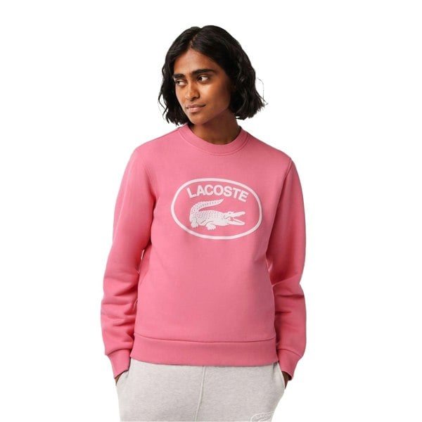 Lacoste Women's Organic Cotton Fleece Loose Sweatshirt - Pink
