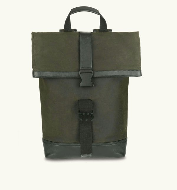 Apatchy London The Cavendish Waxed Canvas & Leather Backpack