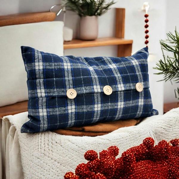 30 X 50CM BLUE  VELVET CUSHION COVER ONLY