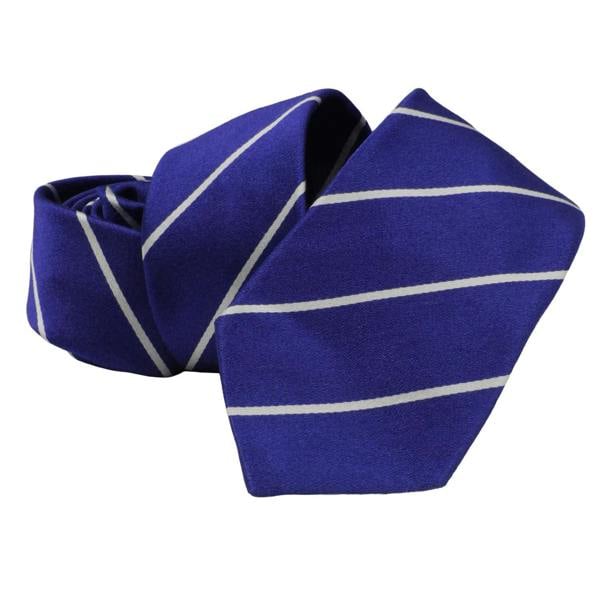Paul Smith narrow silk satin tie in a regimental stripe pattern