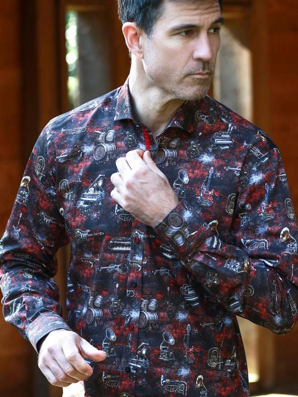 STEAMPUNK INSTRUMENT PRINT SHIRT - Claudio Lugli Shirts