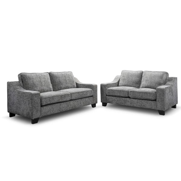 Furnishings For Less Nebraska Slate Grey 3 + 2 Sofa Suite