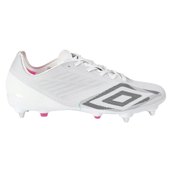 Umbro Mens Velocita Decima Pro Soft Ground Football Boots - White/Black/Pink Glow