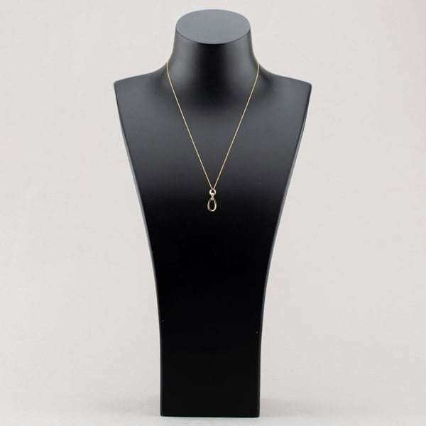 T. H. Baker 9ct Yellow Gold 0.05ct Pave Diamond Oval Linked Pendant Necklace THP44319-05NJ